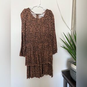 Biscotti Leopard Print Long Sleeve Dress